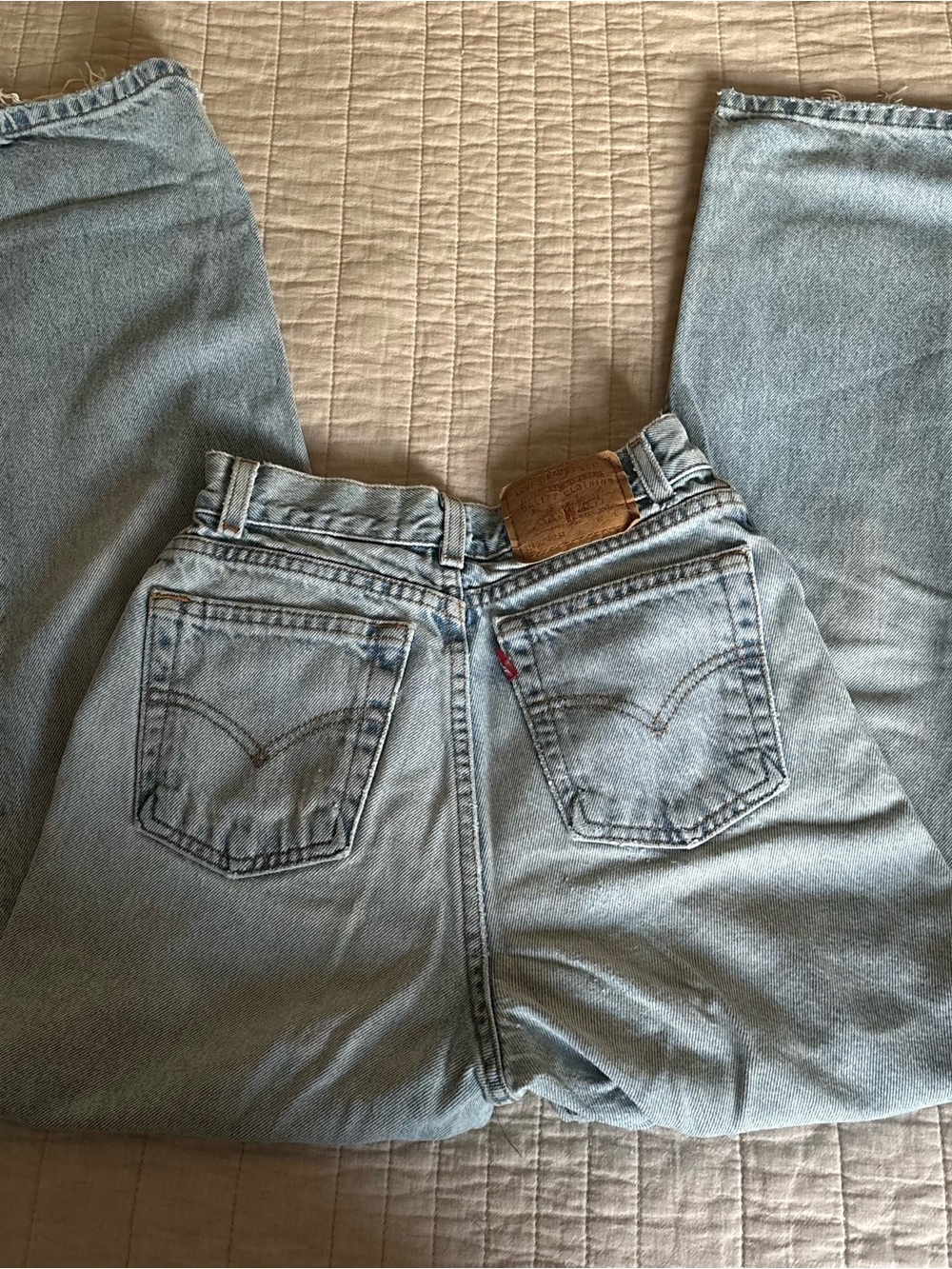 Vintage High Waisted Levi's Light Wash High-Rise Straight Jeans